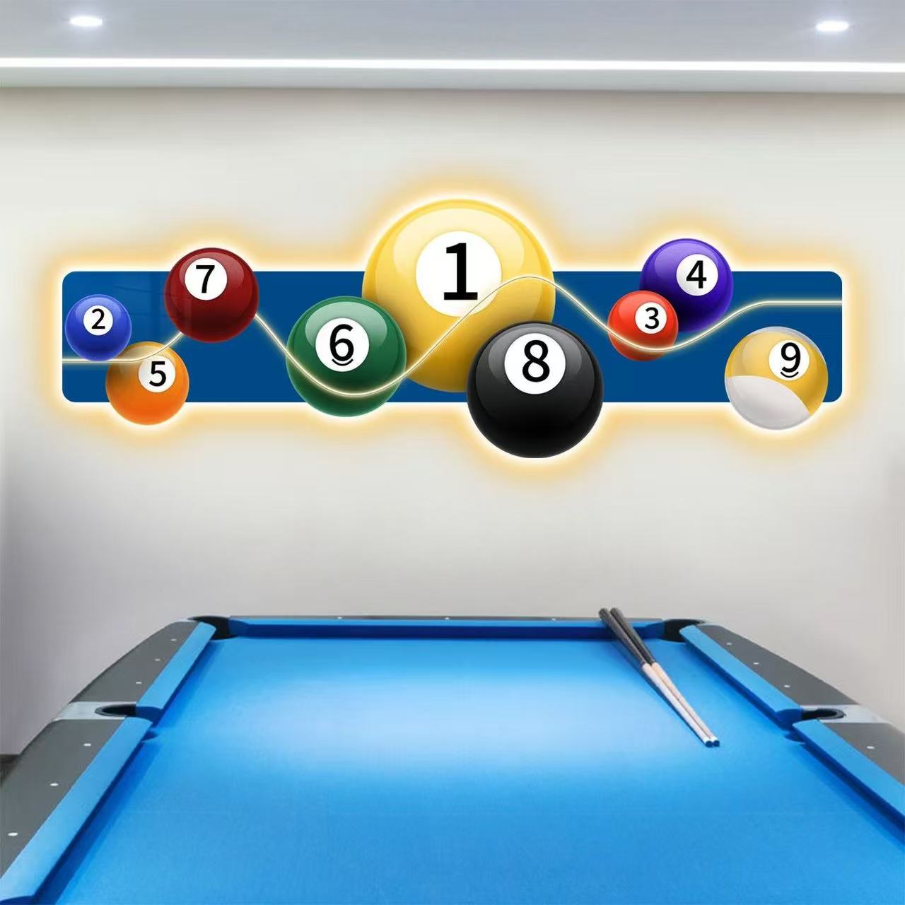 Billiards Hall Decoration Pain - Table Tennis Background ulasan dan harga
