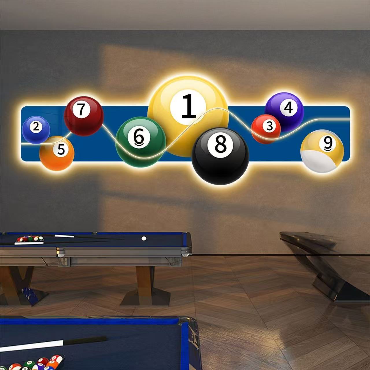 Billiards Hall Decoration Pain - Table Tennis Background ulasan dan harga