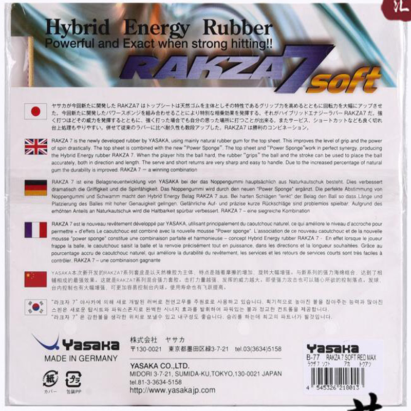 original yasaka RAKZA 7 soft ( - Table Tennis For Sale ulasan dan harga